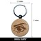 Woman's Right Eye with Eyebrow Mascara and Eye Shadow Engraved Wood Round Keychain Tag Charm